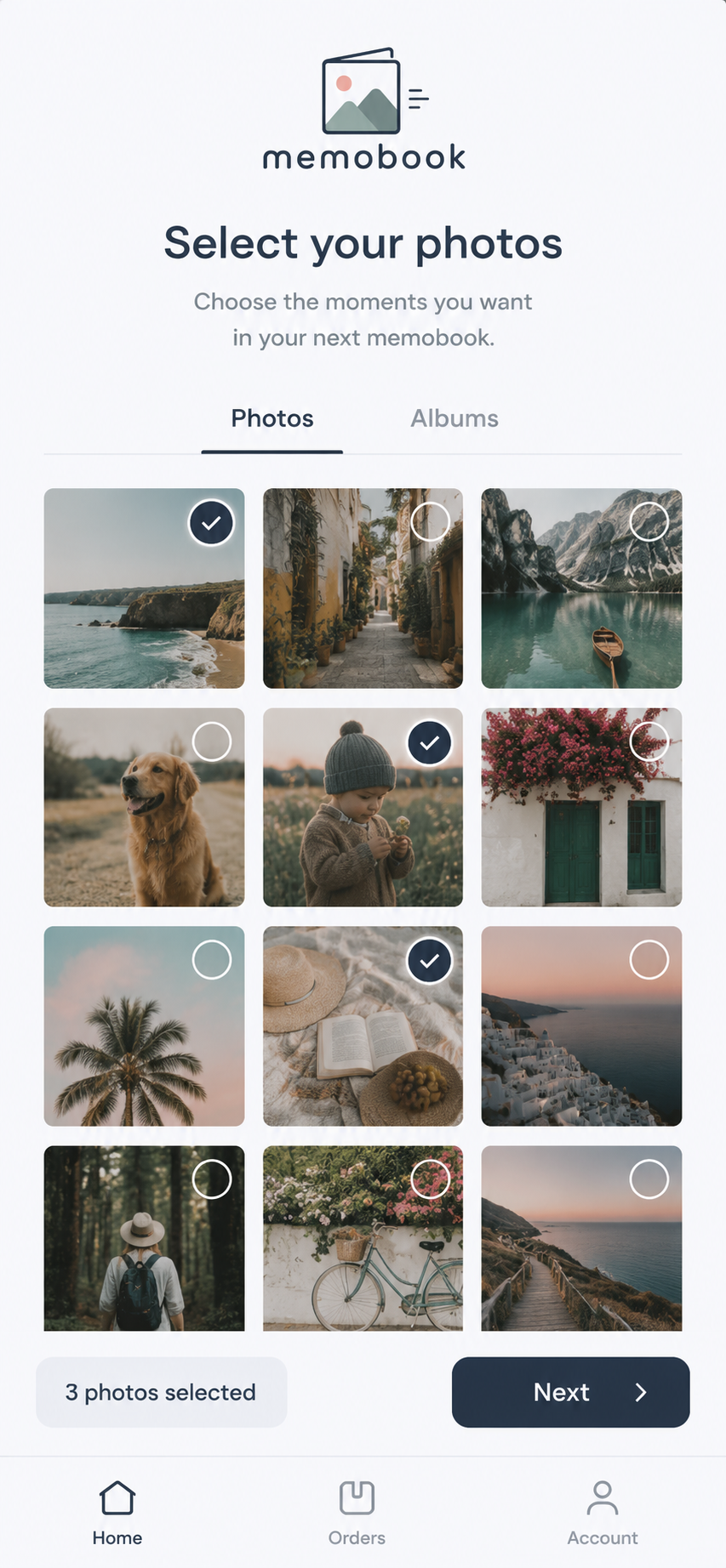 Biranje fotografija u MemoBook aplikaciji